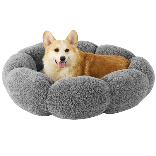 Calm Paws™ Calming Flower Donut Dog Bed